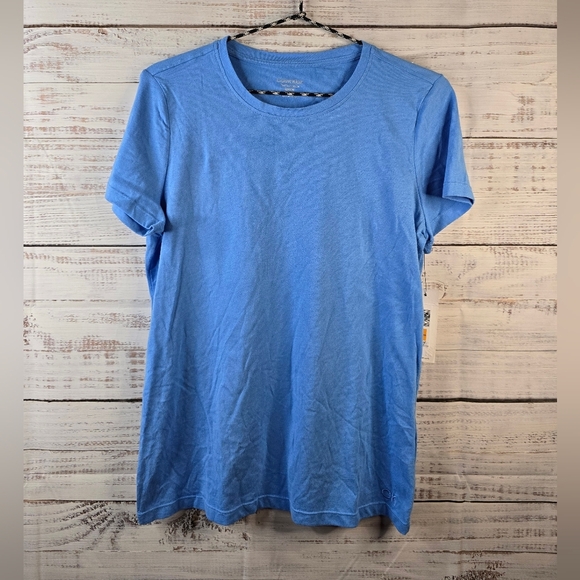 NWT Calvin Klein Performance Solid Blue Womens Size Small Shortsleeve Tee - Picture 1 of 5